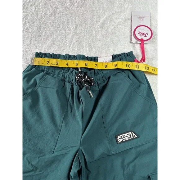 Justice Girl 2 Pc Set Teal Green Cargo Pants And Black BlouseSize M(10) NWT - Picture 3 of 11